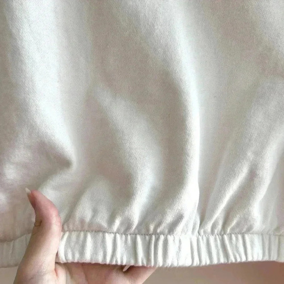 BP White 1/4 Zip Sports Jacket, Athleisure Athletic White Sweatshirt, Small - Picture 16 of 16